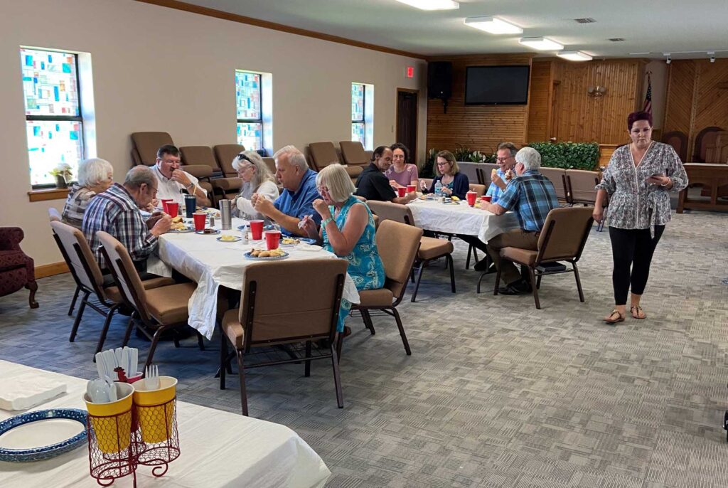 church lunch in the sanctuary.