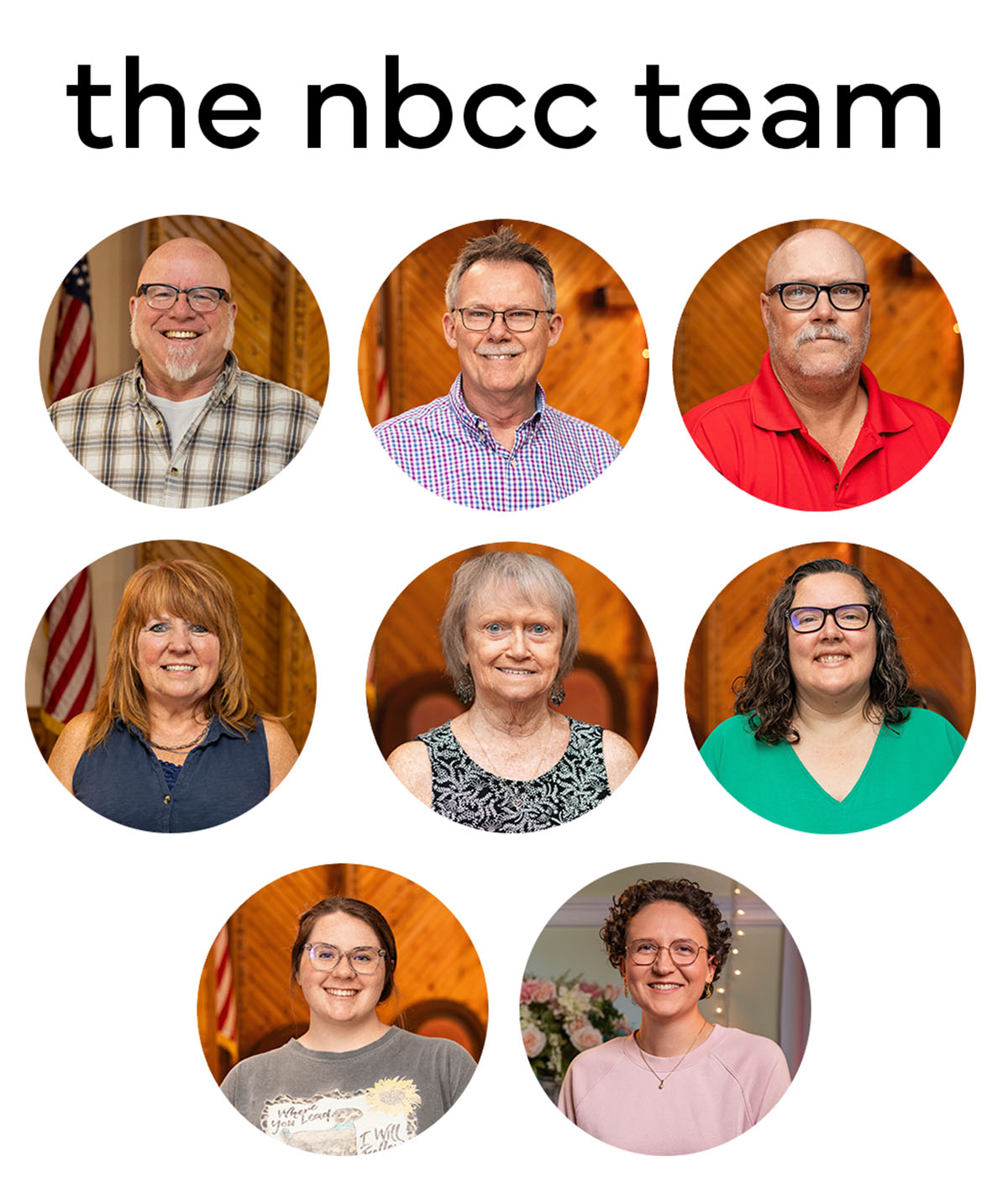 collage of the NBCC pastor, elders, and volunteers.